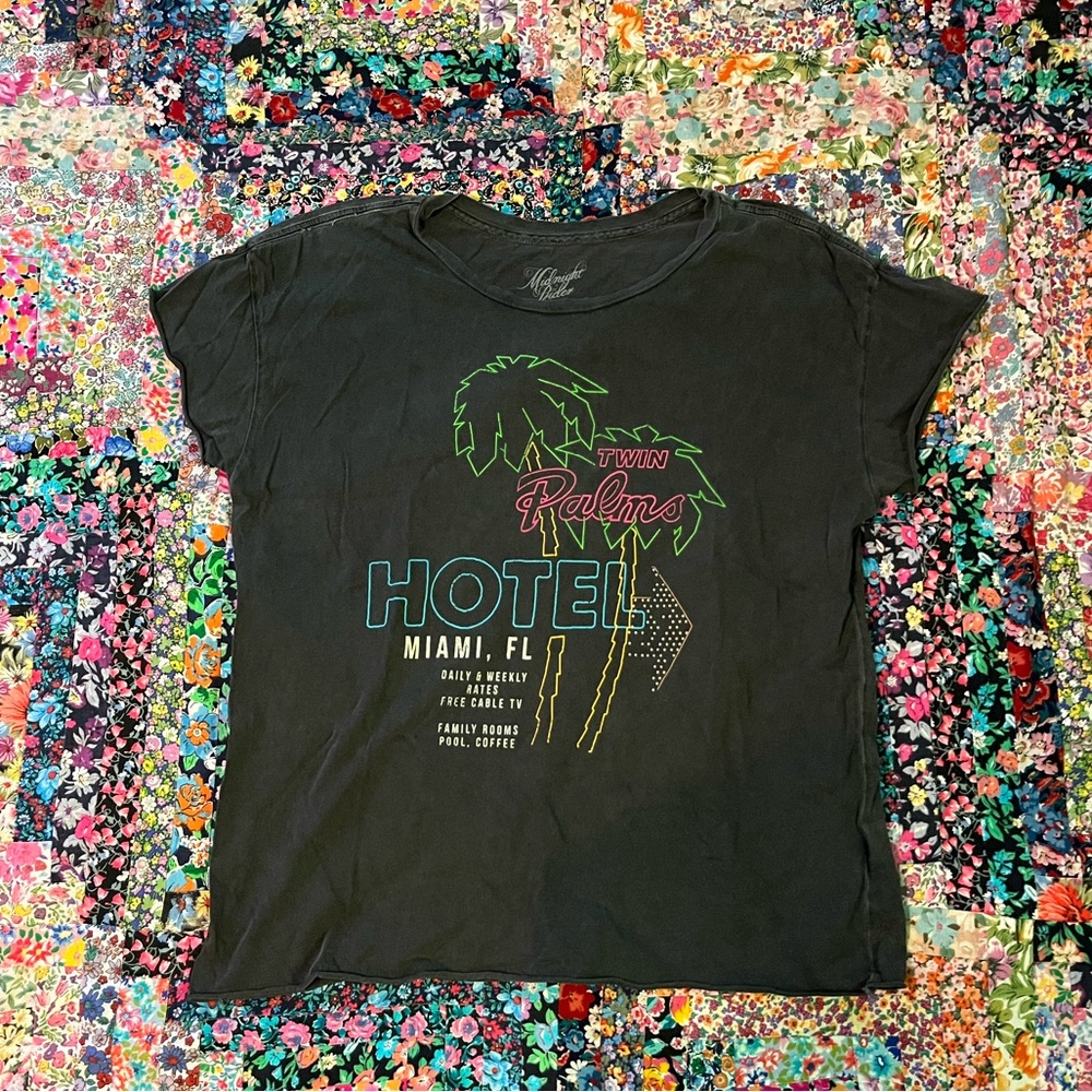 Anthropologie Tee with Retro Miami Graphic
